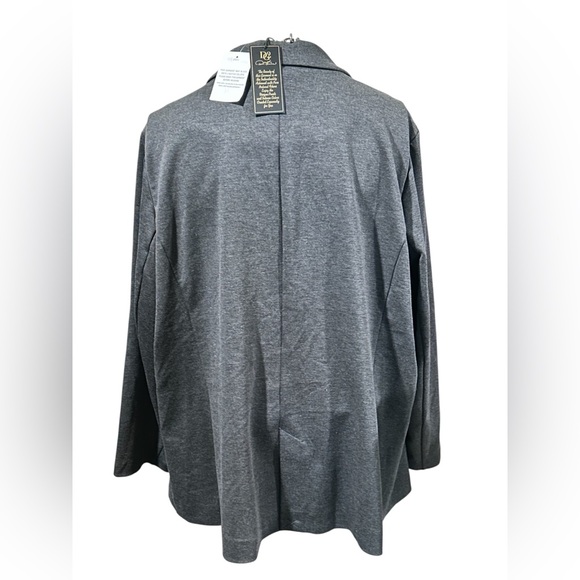 DG2 by Diane Gilman Charcoal Gray Single-Button Blazer - Picture 2 of 7
